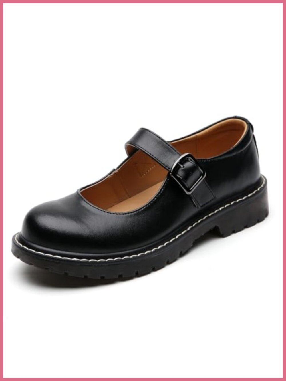Mary Jane Shoes Women Round Toe Flats Ankle Buckle Strap Memory Foam Casual